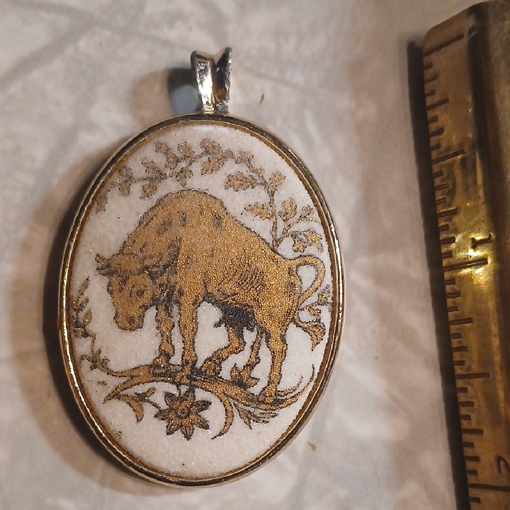 Vintage Gold Bull Pendant